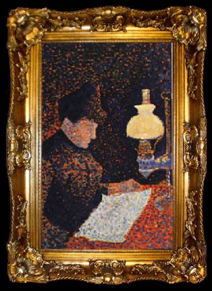 framed  Paul Signac Woman by Lamplight, ta009-2